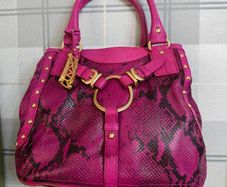 Rare vintage dkny Purple Snake Print Bag Y2K McBling Satchel