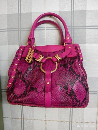 Rare vintage dkny Purple Snake Print Bag Y2K McBling Satchel