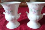 Pair Of Aynsley Little Sweetheart Pattern Two Handled Bone China Gold Gilt Vases Made In England