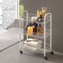 Service Trolley Siena with 3 Stages, Metal, White, 23 x 41 x 63 cm (FREE POSTAGE) Image 4