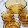Vintage 1960/70s dessert serving bowl and dessert bowls Italian amber glass Image 2