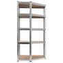 Storage Shelf Silver 90x90x180 cm Steel and MDF Image 2