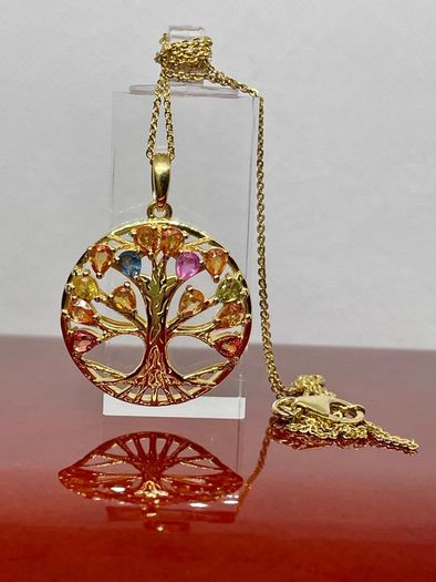 Sapphire Pendant with Chain (Size 20) in Yellow Gold Plated Sterling Silver 2.78 Ct.