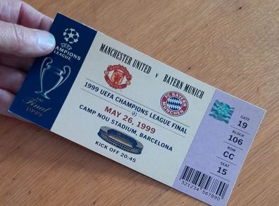 Manchester Utd v Bayern Munich Souvenir Ticket Champions League Final 1999