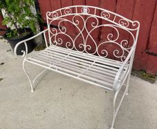 NEW! Garden Bench White metal