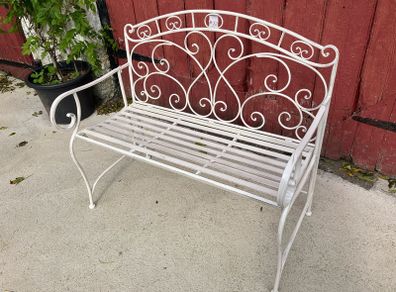 NEW! Garden Bench White metal