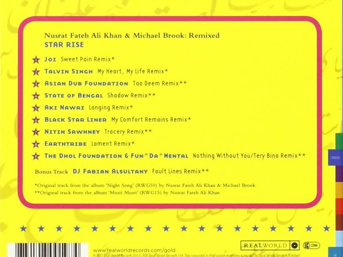 Nusrat Fateh Ali Khan Michael Brook. Star Rise. CD. Free Postage!