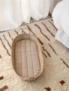 Olli Ella Bayu Baby Changing Basket with Luxe Organic Cotton Liner