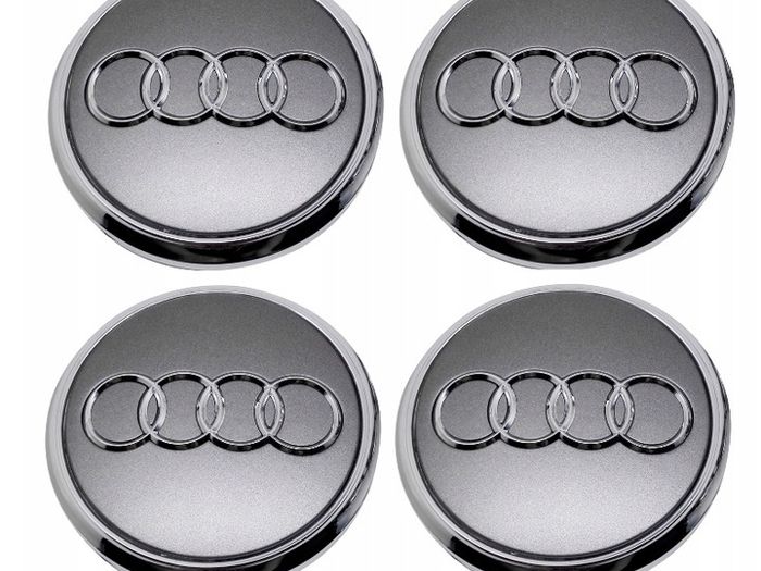 4 x Audi Alloy Wheel Centre Caps 61mm Silver