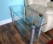 Glass TV Stand with 3 Shelves