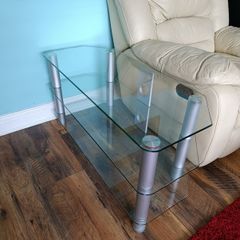 Glass TV Stand with 3 Shelves