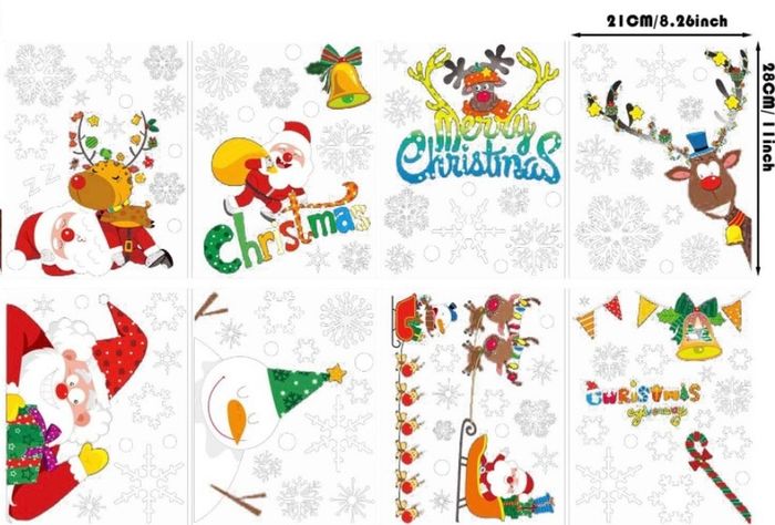 95 Pieces Christmas Window Clings, Staic Window Stickers Decals for Xmas Window Display Decoration (FREE POSTAGE)