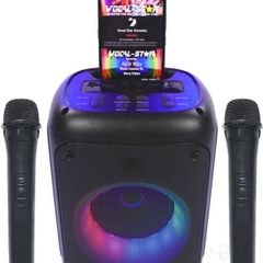 Portable Karaoke Machine With Bluetooth, 2 Wireless Microphones, 60w Speaker, Lights Effects, Records Singing, Rechargeable (FREE POSTAGE)