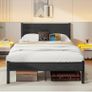 Double Bed Frame with Wooden Headboard Image 9