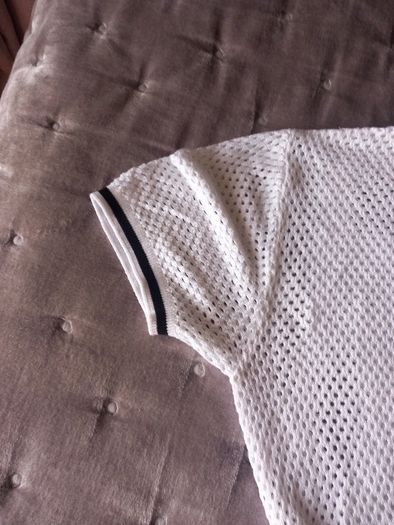 White Cropped Top with holes size Small