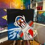 Crazy Space Chicken Original Acrylic Painting Image 2
