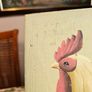 Pair of Vintage French Rooster Wood Panel Paintings - Signed Et. Latour Image 8