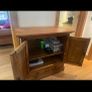 Beautiful heavy solid wooden unit and matching mirror Image 2
