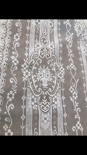vintage ivory lace curtain panel