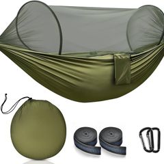 NEW SALE | Camping Hammock with Mosquito Net 114 x 54 inch Lightweight Portable Double Hammock with Straps 440 LBS Load Capacity Pop-up Nylon Hammock for Travel Outdoor Hiking Backpacking Picnic