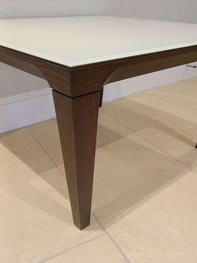 Side table by Calligaris 63cm sq x 55 h glass top