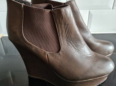 Brown Wedge Boots - Brand New!!! Never Worn!!!