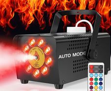 15 Colors 9 RGB LED Lights Smoke Machine with Wireless Remote Control, Fansteck 500W Automotive Portable Haze Machine Continuous Spray 2500 CFM Huge Fog, Ideal for Halloween Stage Parties (FREE POSTAGE)