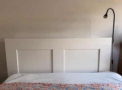 IKEA BRIMNES Headboard with Storage Compartment (White - Double/King)