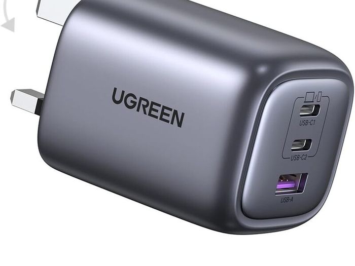 UGREEN USB C Charger, MacBook Charger Nexode 65W Foldable Fast GaN Charger 3-Port USB C Plug Support PPS/PD3.0 Compatible with MacBook Pro/Air, iPhone 17 Pro/Air/17/16/15, iPad, Galaxy S24/S23, etc
