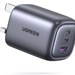 UGREEN USB C Charger, MacBook Charger Nexode 65W Foldable Fast GaN Charger 3-Port USB C Plug Support PPS/PD3.0 Compatible with MacBook Pro/Air, iPhone 17 Pro/Air/17/16/15, iPad, Galaxy S24/S23, etc