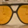 Vintage style aviator sunglasses with amber lenses Image 5