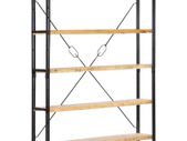 5-Tier Bookcase 140x30x180 cm Solid Mango Wood