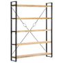 5-Tier Bookcase 140x30x180 cm Solid Mango Wood Image 5
