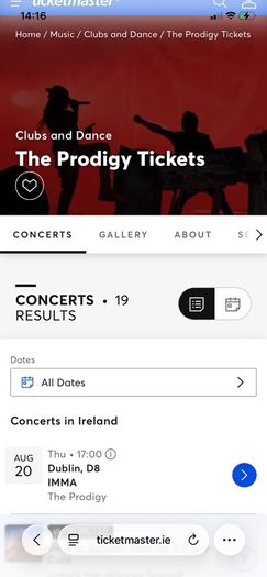 Prodigy tickets x 2