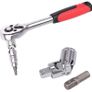 46 Piece Socket Set Metric Tool Kit 1/4'' Wrench Handle, Tool Kits for Home Car Repair Kit with Extension Bars, Quick Release Reversible Ratchet Socket Wrench Set for Car Motorcycle (FREE POSTAGE) Image 2