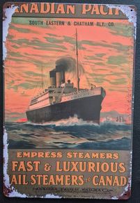 Canadian Pacific shipping, Vintage Style Metal Sign .