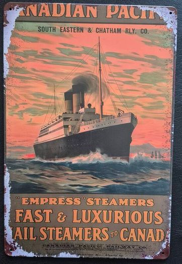 Canadian Pacific shipping, Vintage Style Metal Sign .