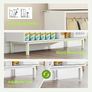 Rattan Bookcase, Storage Sideboard Cabinet with Metal Legs, Wooden Bookshelf with 3 Door, 6 Open Compartments, Freestanding Display Rack for Living Room, Study,102x29x96cm(White) Image 6