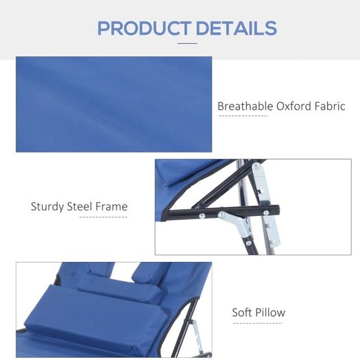 Adjustable Sun Lounger W/Pillow (FREE POSTAGE)