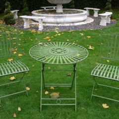 Two Seater Table and Chairs  Antique Green D1705
