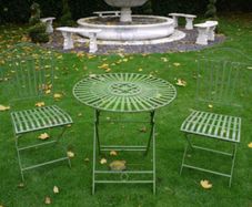 Two Seater Table and Chairs  Antique Green  D1705