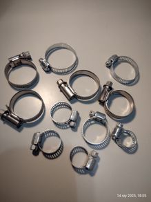 11pcs Hose Clamp Set Adjustable Large Hose Duct Pipe Clamps Steel  different sizes Free viewing