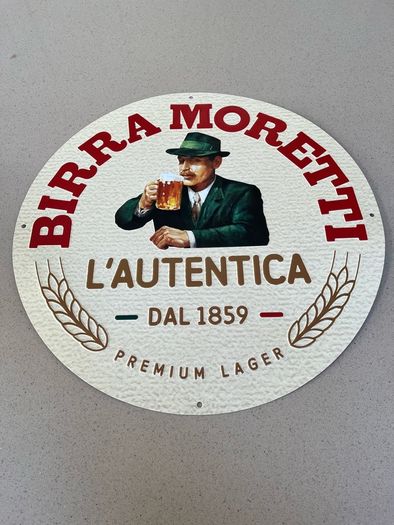 Moretti Beer Embossed Metal Sign 40.5 cm