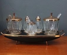 Mid century Golden Age condiment set