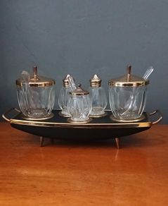Mid century Golden Age condiment set