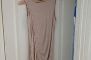 Racer Neck Ruched Mini Dress