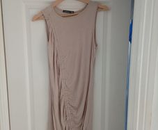 Racer Neck Ruched Mini Dress