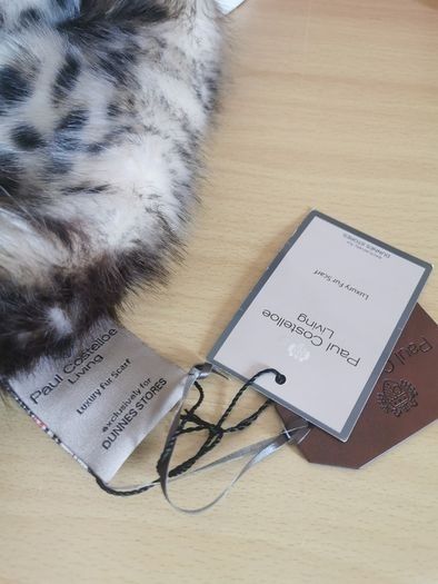 BNWT - Paul Costelloe leopard fur scarf