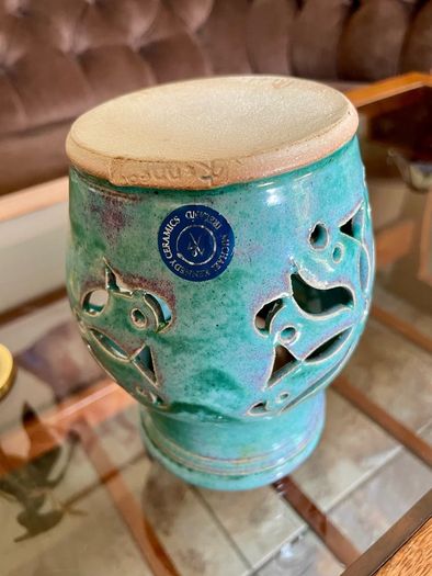 Vintage Michael Kennedy Sligo Handmade Oil Burner Turquoise Burren Blue