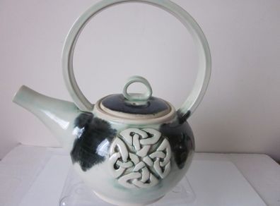 Ceramic Celtic Teapot from Ken Watters Pottery Listowel Co. Kerry.